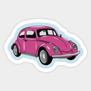 Classic car 1965 cartoon illustration Sticker